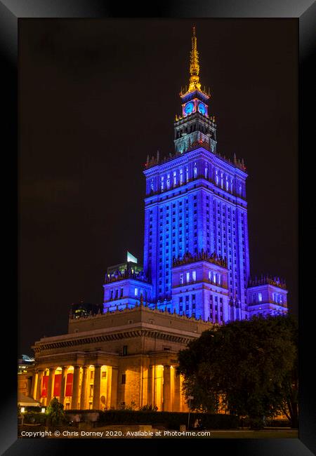 Palace of Culture and Science in Warsaw Framed Print by Chris Dorney