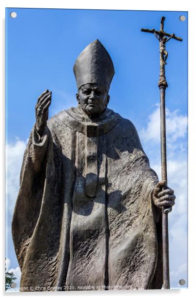 Pope John Paul II Statue in Suwalki, Poland Acrylic by Chris Dorney