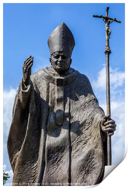 Pope John Paul II Statue in Suwalki, Poland Print by Chris Dorney