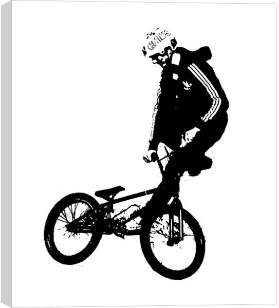 BMX Rider in Black Canvas Print by Dawn O'Connor