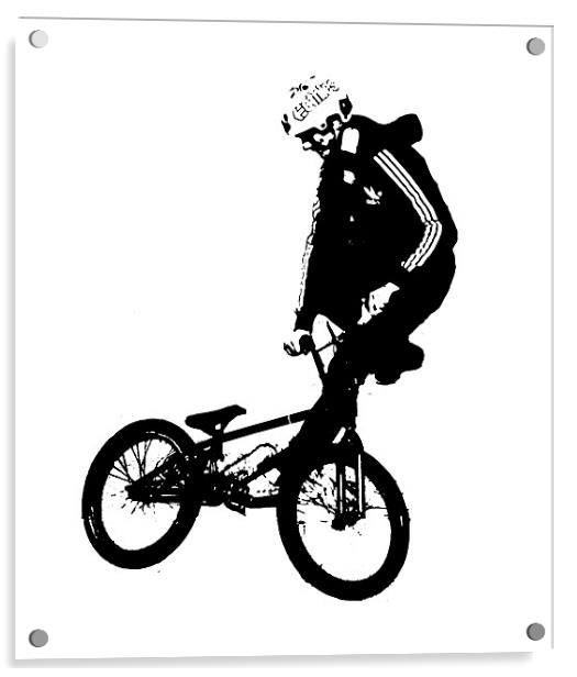 BMX Rider in Black Acrylic by Dawn O'Connor