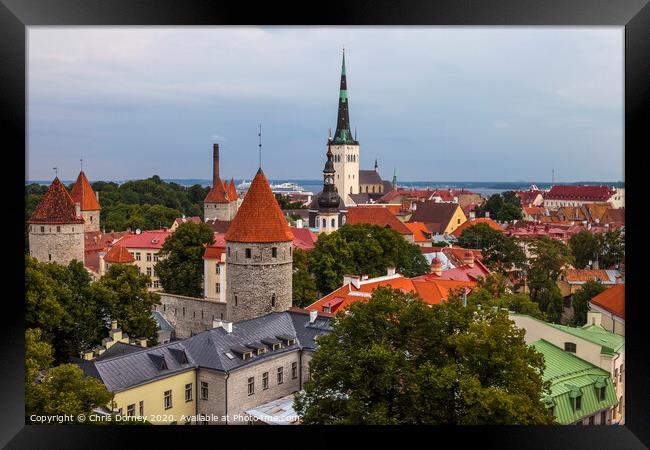 View of Tallinn in Estonia Framed Print by Chris Dorney