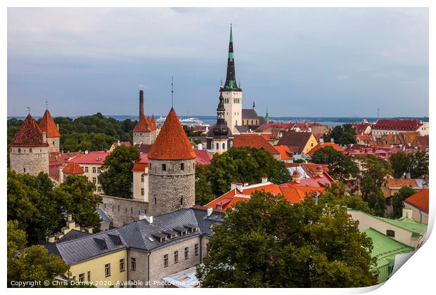 View of Tallinn in Estonia Print by Chris Dorney