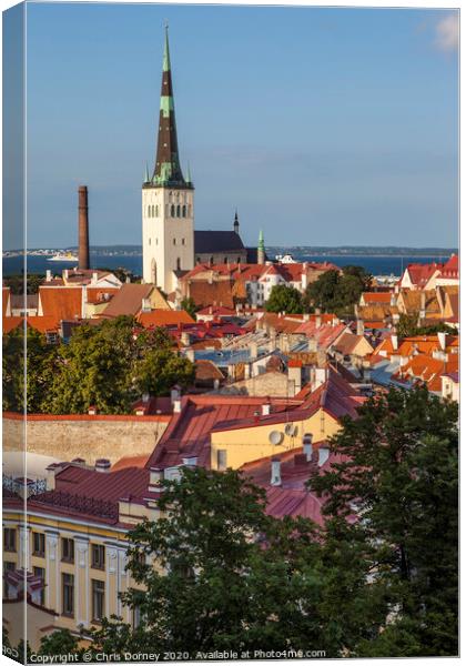 View of Tallinn in Estonia Canvas Print by Chris Dorney