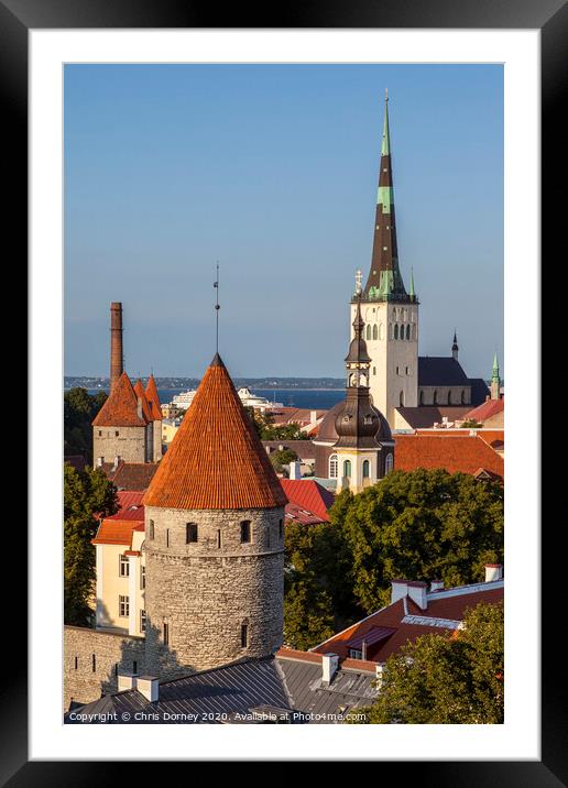 View of Tallinn in Estonia Framed Mounted Print by Chris Dorney