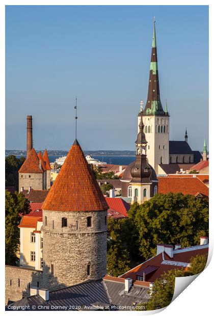 View of Tallinn in Estonia Print by Chris Dorney