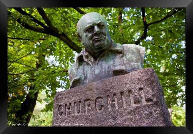 Churchill Bust in Copenhagen Framed Print by Chris Dorney
