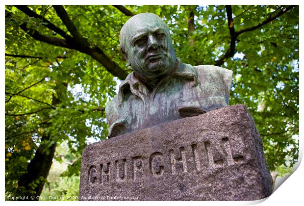 Churchill Bust in Copenhagen Print by Chris Dorney