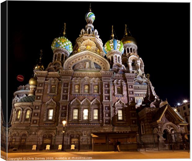 Church of the Savior on Spilled Blood in St. Petersburg Canvas Print by Chris Dorney
