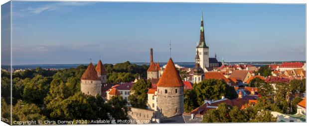 View over Tallinn in Estonia Canvas Print by Chris Dorney