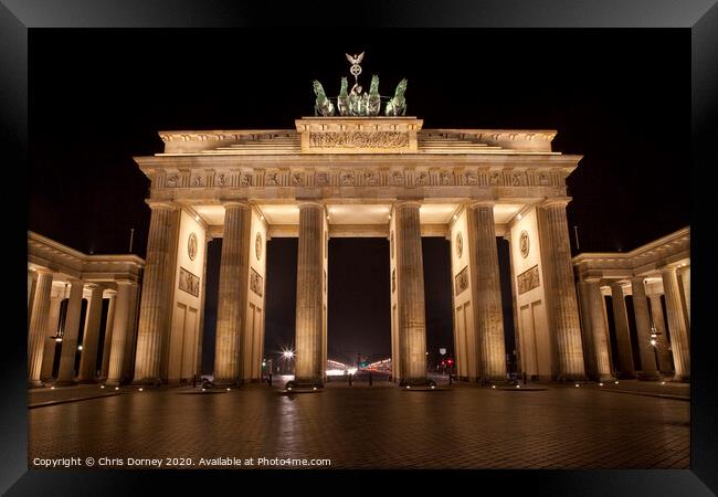 Brandenburg Gate in Berlin Framed Print by Chris Dorney