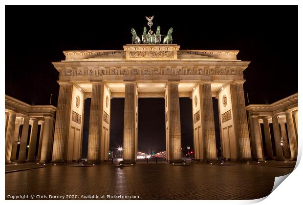 Brandenburg Gate in Berlin Print by Chris Dorney