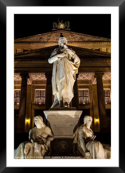 Schiller Monument at the Konzerthaus in Berlin Framed Mounted Print by Chris Dorney
