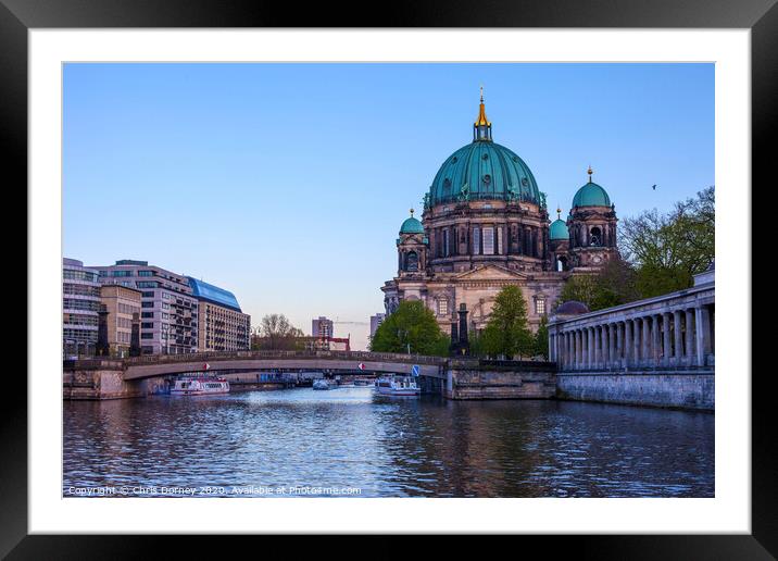 Berliner Dom and the Spree River in Berlin Framed Mounted Print by Chris Dorney
