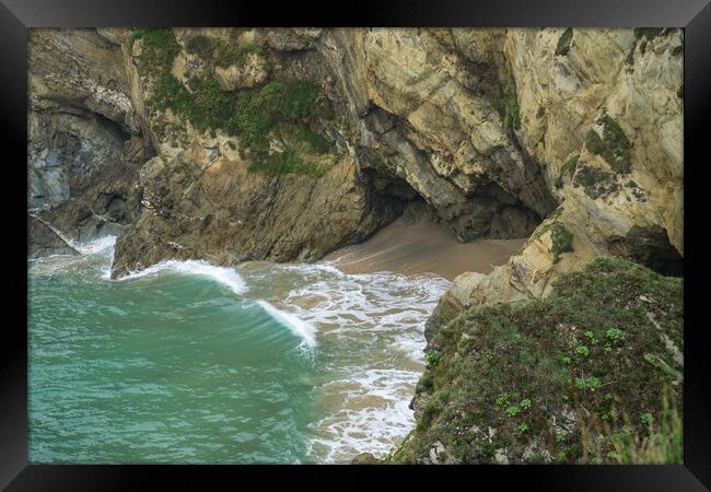 Cornish cove Framed Print by Tony Twyman