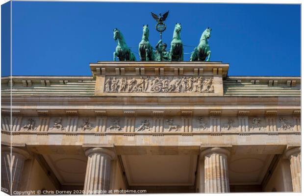 Brandenburg Gate in Berlin Canvas Print by Chris Dorney