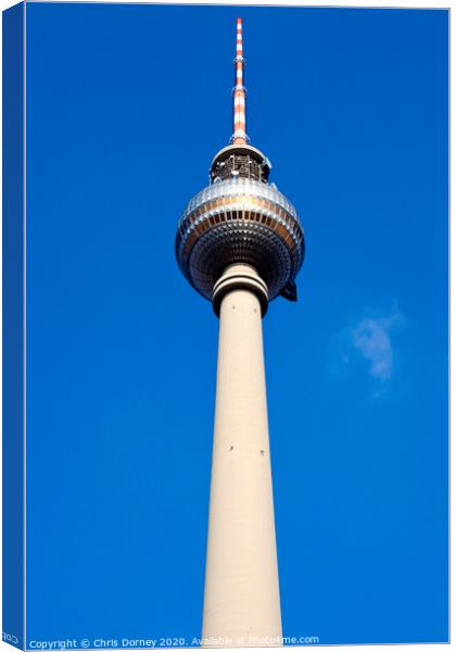 Fernsehturm TV Tower in Berlin Canvas Print by Chris Dorney
