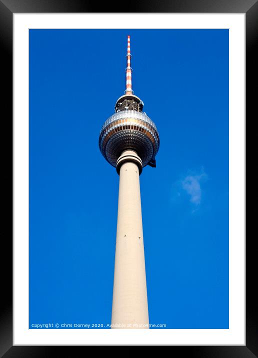 Fernsehturm TV Tower in Berlin Framed Mounted Print by Chris Dorney