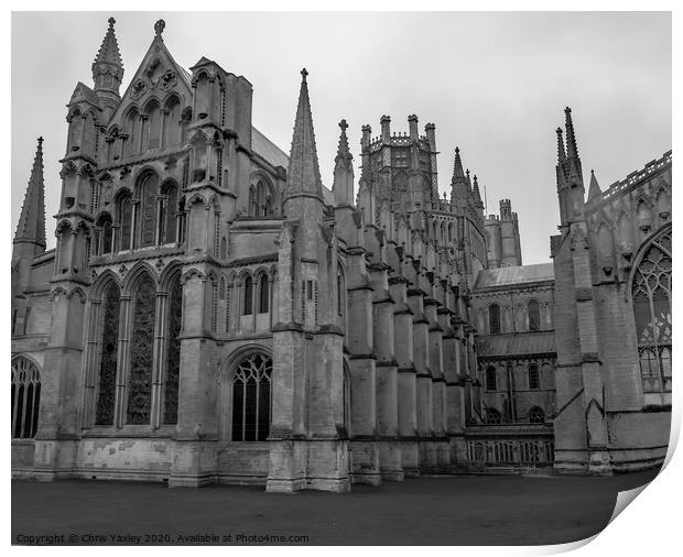 Ely Cathedral bw Print by Chris Yaxley