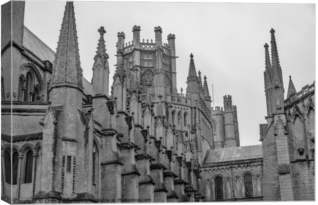 Ely Cathedral bw Canvas Print by Chris Yaxley
