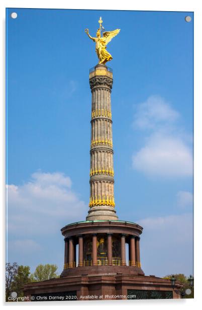 Berlin Victory Column Acrylic by Chris Dorney