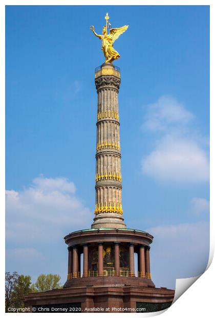 Berlin Victory Column Print by Chris Dorney