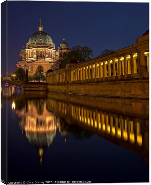 Berliner Dom and Altes Museum in Berlin Canvas Print by Chris Dorney