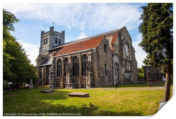 Waltham Abbey Church in Essex Print by Chris Dorney