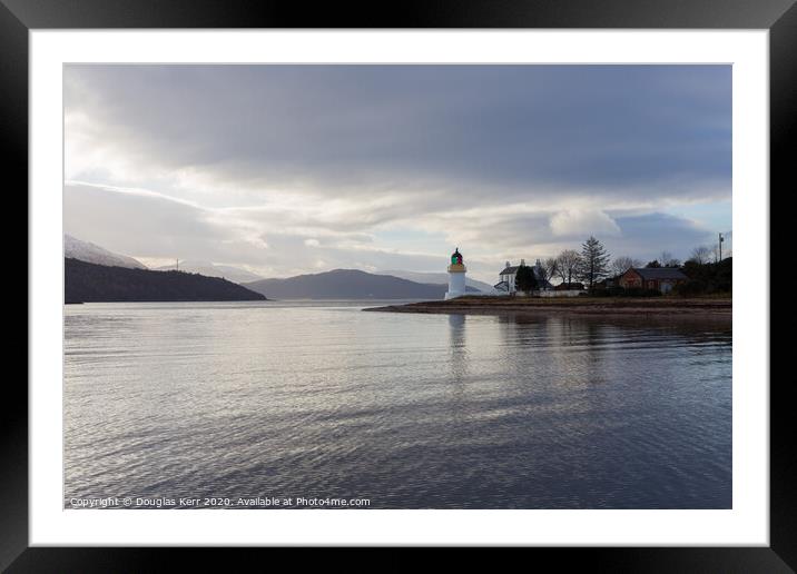 Corran Point Lighthouse Framed Mounted Print by Douglas Kerr