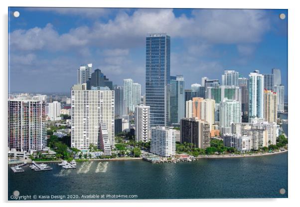 Miami Skyline  Acrylic by Kasia Design