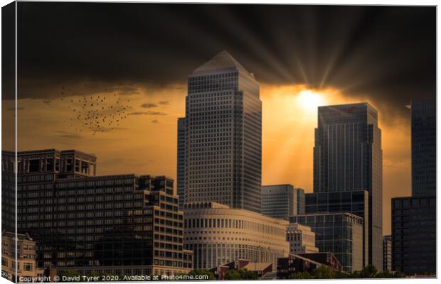 Canary Wharf - London Canvas Print by David Tyrer