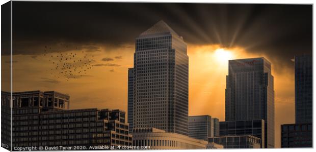 Canary Wharf - London Canvas Print by David Tyrer