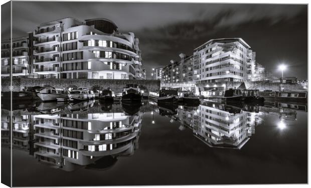 Bristol Apartments and canal boats Canvas Print by Dean Merry