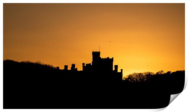 St Brides Castle at Sunset. Print by Colin Allen