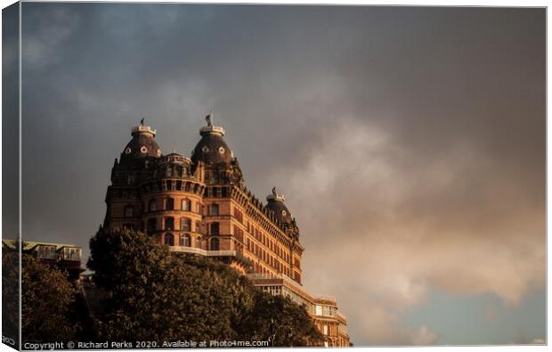 The Grand Hotel Scarborough in the clouds Canvas Print by Richard Perks