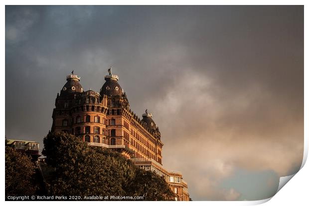 The Grand Hotel Scarborough in the clouds Print by Richard Perks