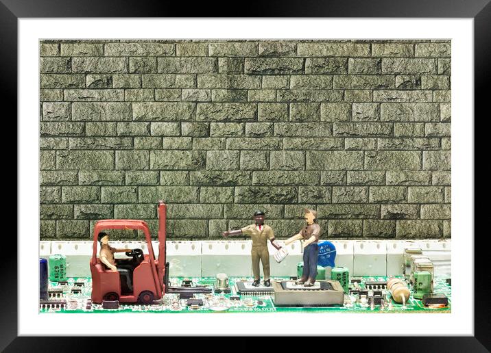 The Miniature Electronics Factory Framed Mounted Print by Steve Purnell