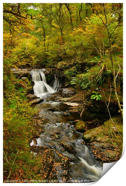 Black Spout Waterfall  Print by Lady Debra Bowers L.R.P.S