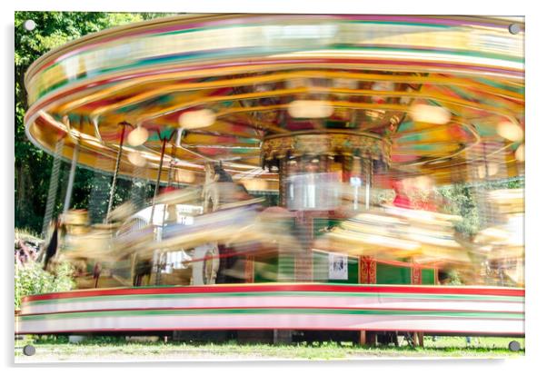 Carousel spinning  Acrylic by Richard Ashbee