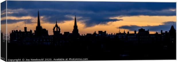 Edinburgh Skyline Silhouette Canvas Print by Joy Newbould