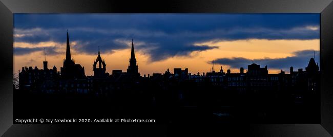 Edinburgh Skyline Silhouette Framed Print by Joy Newbould