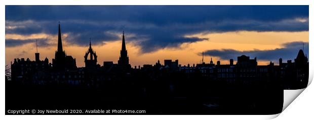 Edinburgh Skyline Silhouette Print by Joy Newbould