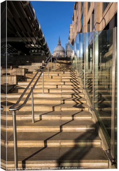 Steps Leading up to St. Pauls Cathedral Canvas Print by Chris Dorney