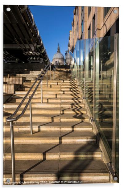Steps Leading up to St. Pauls Cathedral Acrylic by Chris Dorney