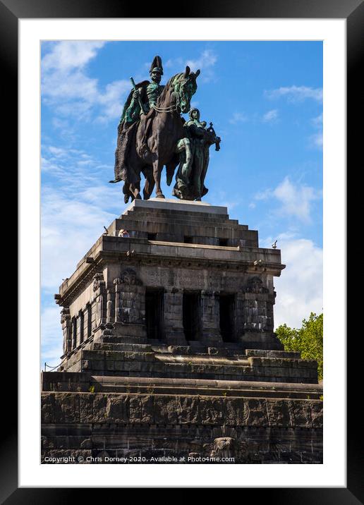 Statue of William I in Koblenz Framed Mounted Print by Chris Dorney