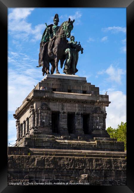 Statue of William I in Koblenz Framed Print by Chris Dorney