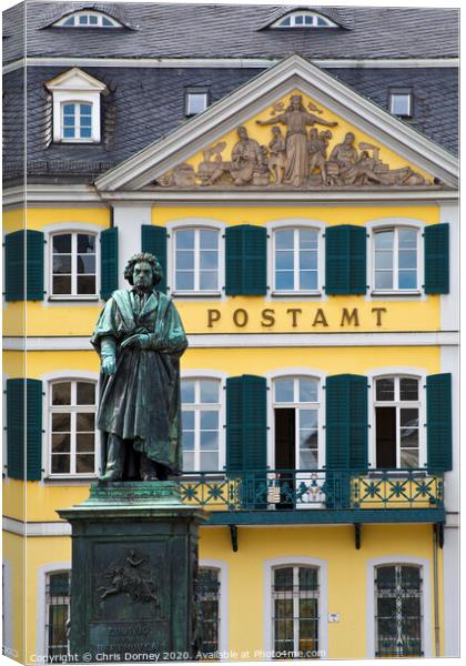 Beethoven Statue in Bonn Canvas Print by Chris Dorney