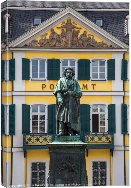 Beethoven Statue in Bonn Canvas Print by Chris Dorney