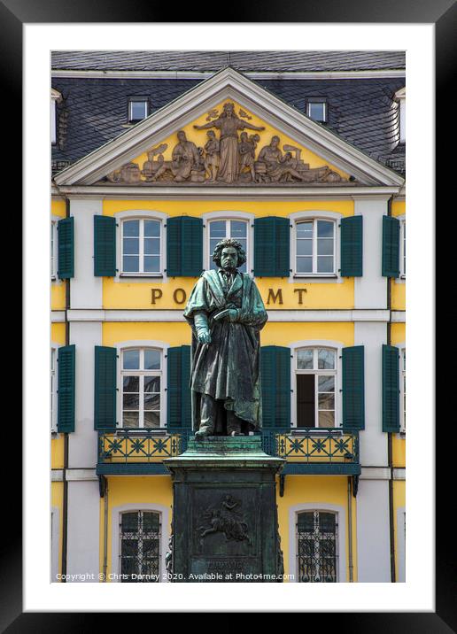 Beethoven Statue in Bonn Framed Mounted Print by Chris Dorney