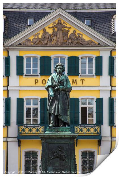 Beethoven Statue in Bonn Print by Chris Dorney